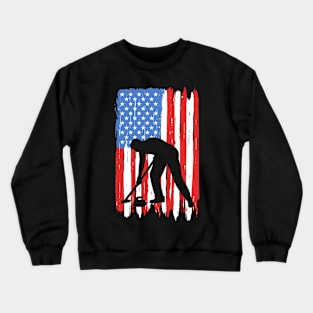 American Flag Curling Graphic Crewneck Sweatshirt